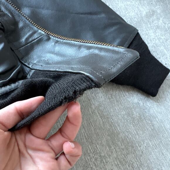 Genuine Men’s US Navy Brown Leather Flight Jacket - Picture 9 of 11